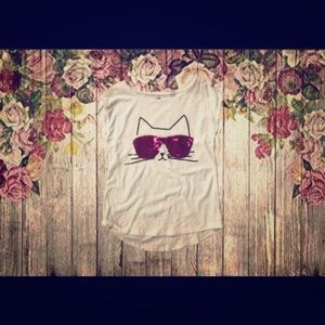 Cat Meow Shirt (glitter flip)